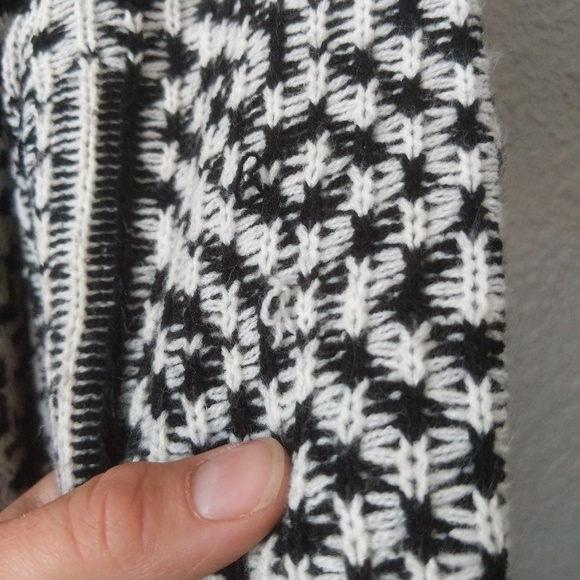 Bethany Mota black and white fringe cardigan sz SP - Picture 5 of 8